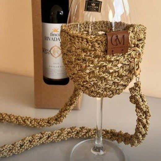 Porta Taça – peças de crochê para casa e presente